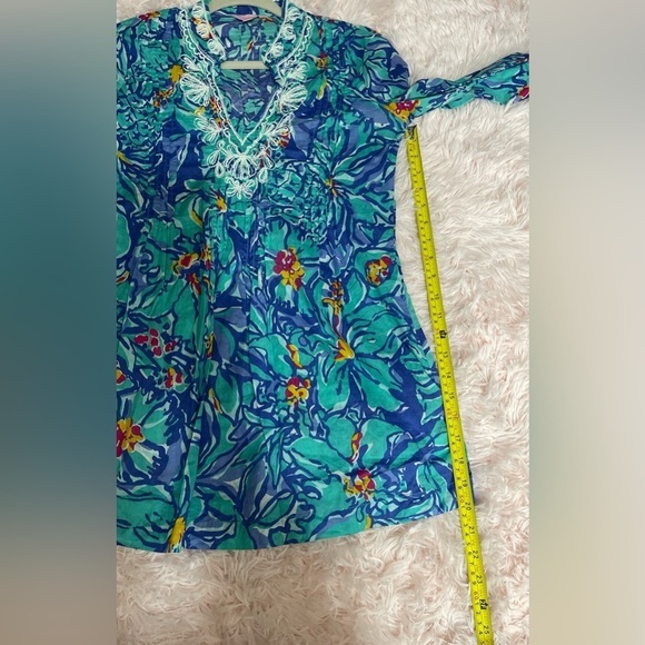 Lilly Pulitzer Sarasota Beaded Blue Iris Mai Tai Tunic Top Women’s Size XS - Picture 15 of 16